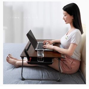 Adjustable Brown Laptop Desk for Home Office